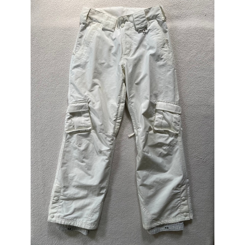 Sims Women X-Small Snow Pants White Cargo Winter‎ Ski Snowboard Riding Mountain